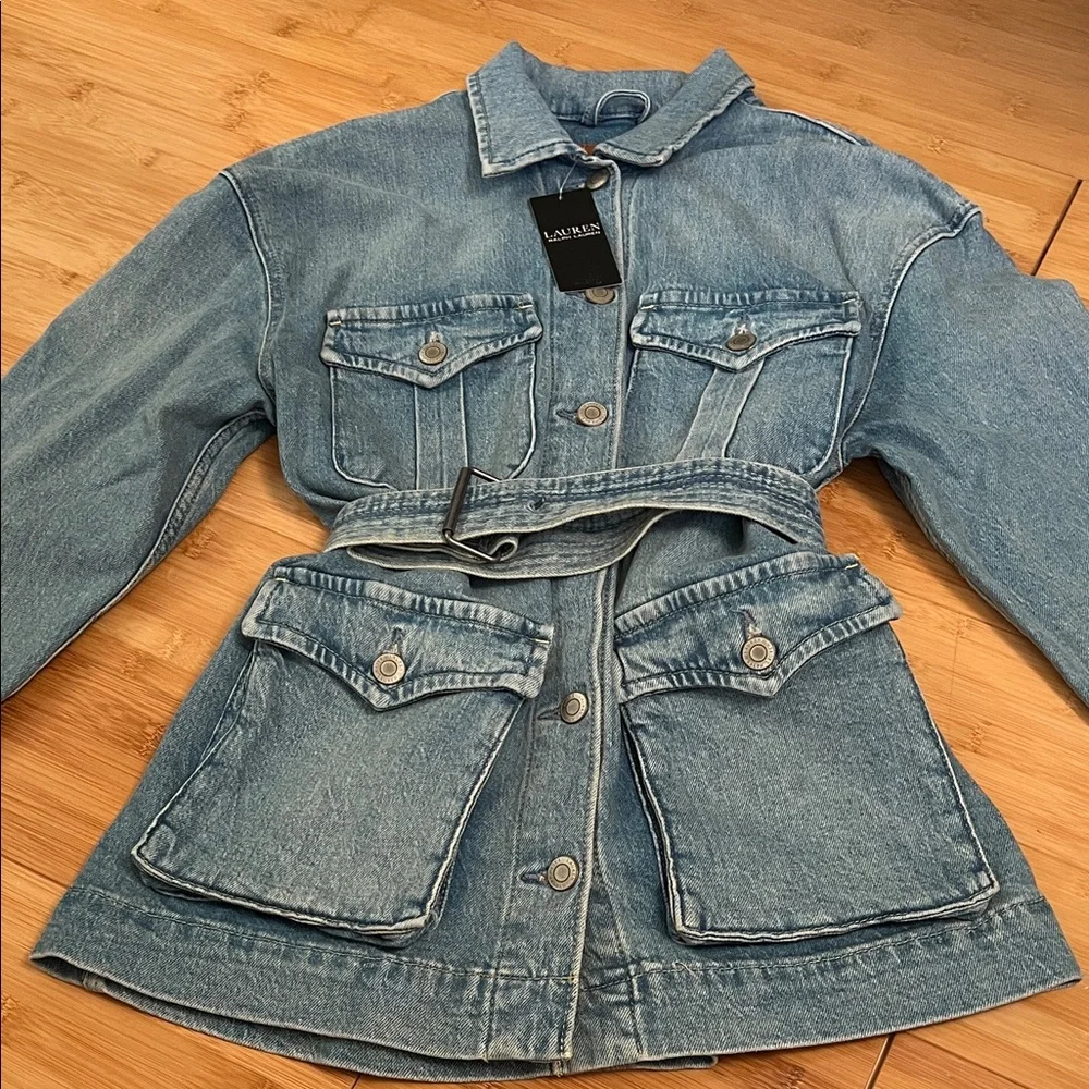 NEW Ralph Lauren Lauren Light  Jean Jacket with Belt and jeans. - Picture 2 of 16